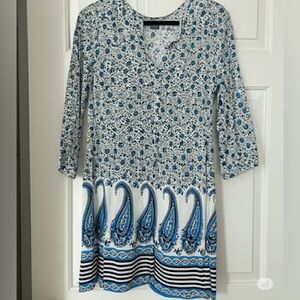 Old Navy Blue and White Bojo Mini Shift Dress or Swim Cover up